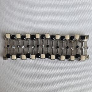 Black & Cream Rhinestone Link Bracelet